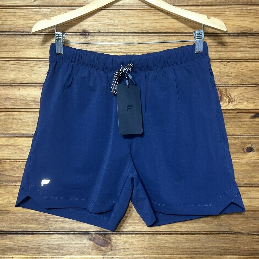 Fabletics The One 5" Inseam Lined Drawstring Shorts Mens Medium Navy Blue NEW